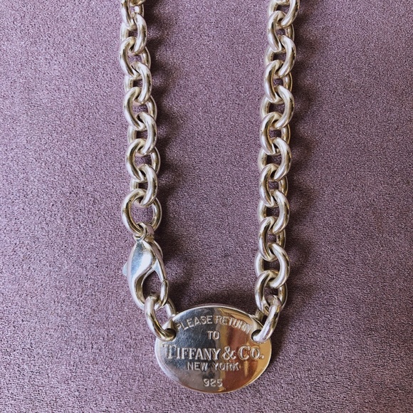 Tiffany & Co  Vintage Retun to Tiffany Oval Tag Necklace - Picture 2 of 8